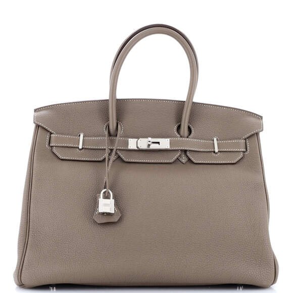 Hermes Birkin Handbag Grey Togo With #183843H14B - Picture 1 of 9